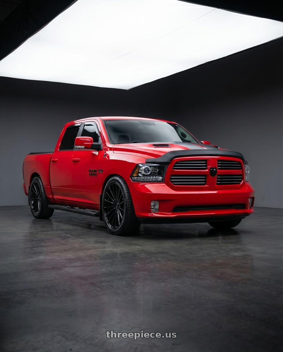 2016 Dodge Ram with DOLCE PERFORMANCE GHOST 5x120 20x8.5 +28 Gloss Black wheels