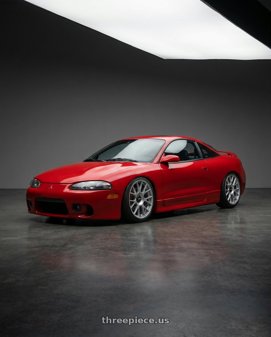 1996 mitsubishi eclipse with Rotiform TUF-R 5x112 18x9.5 +35 Satin Silver wheels