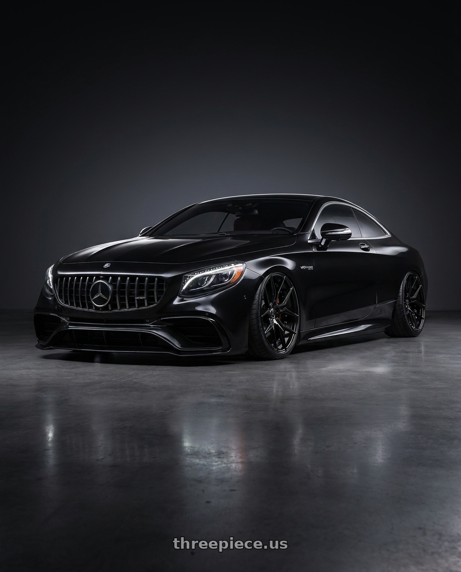 2018 benz s63 coupe black with MARQUEE WHEELS M1000 5x115 20x10.5+38 GLOSS BLACK wheels