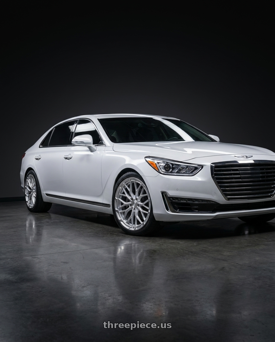 2018 genesis g90 ultimate with DOLCE PERFORMANCE MAGARI 5x114.3 20x8.5 +38 Gloss Silver wheels