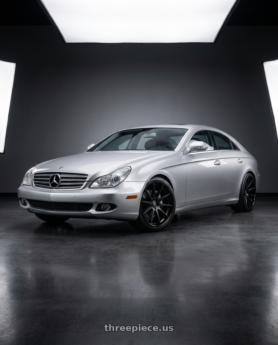 2008 Mercedes benz cls550 with Rohana RFC10 5x112 20x10+22 Matte Black/Gloss Black Lip wheels