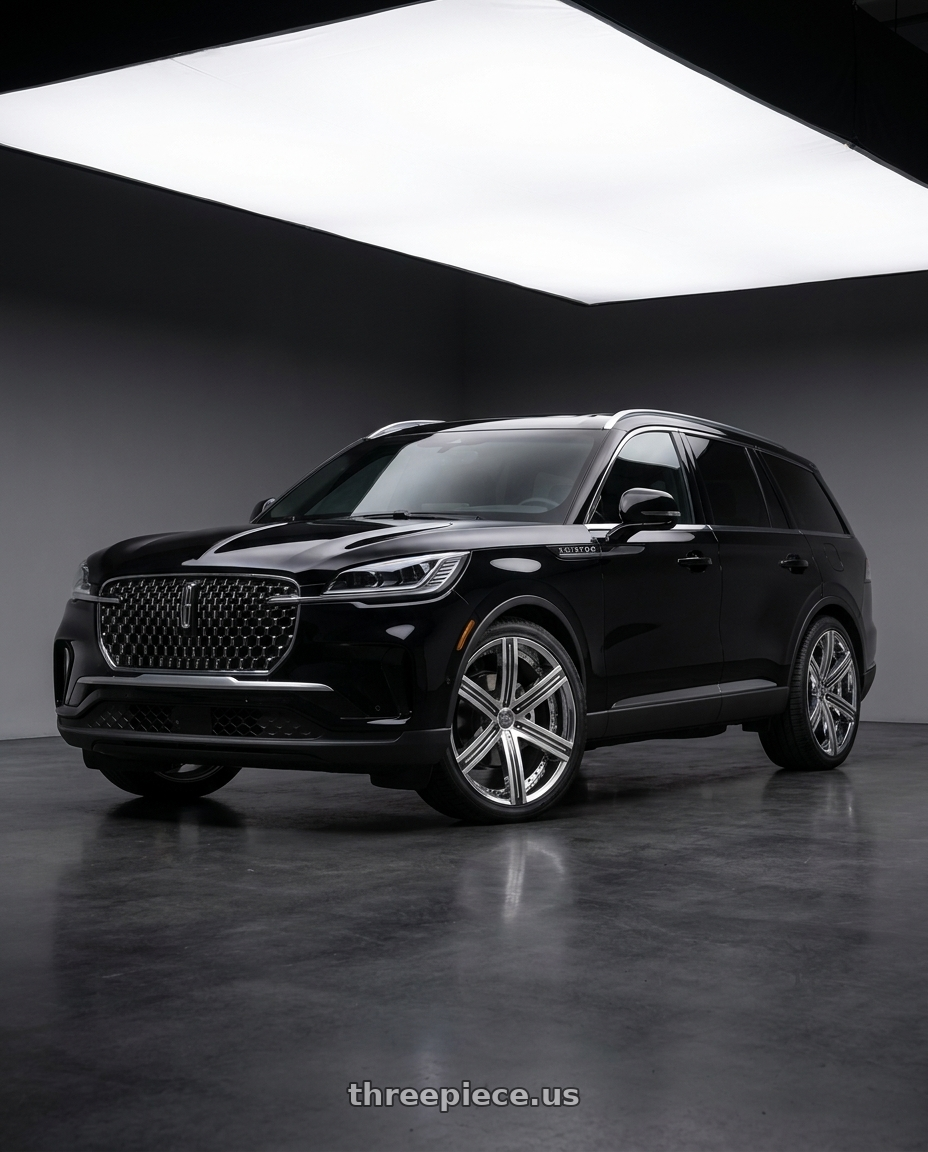 2025 Lincoln Aviator with Blade Luxury RT-454 Sargon 6x139.7 24x9.5 +25 Chrome wheels