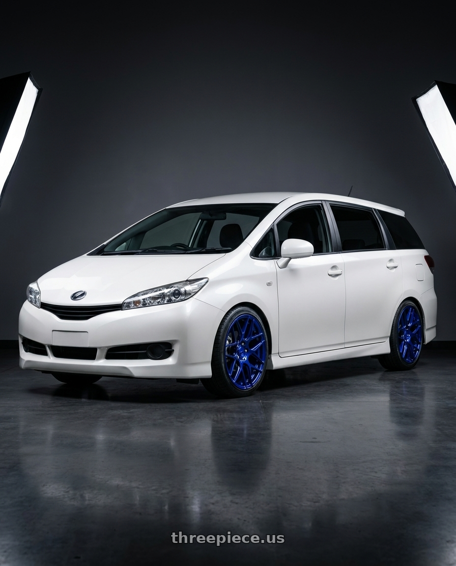 2013 Toyota Wish with MRR FS1 5x130 18x8.5  +45 Candy Blue wheels