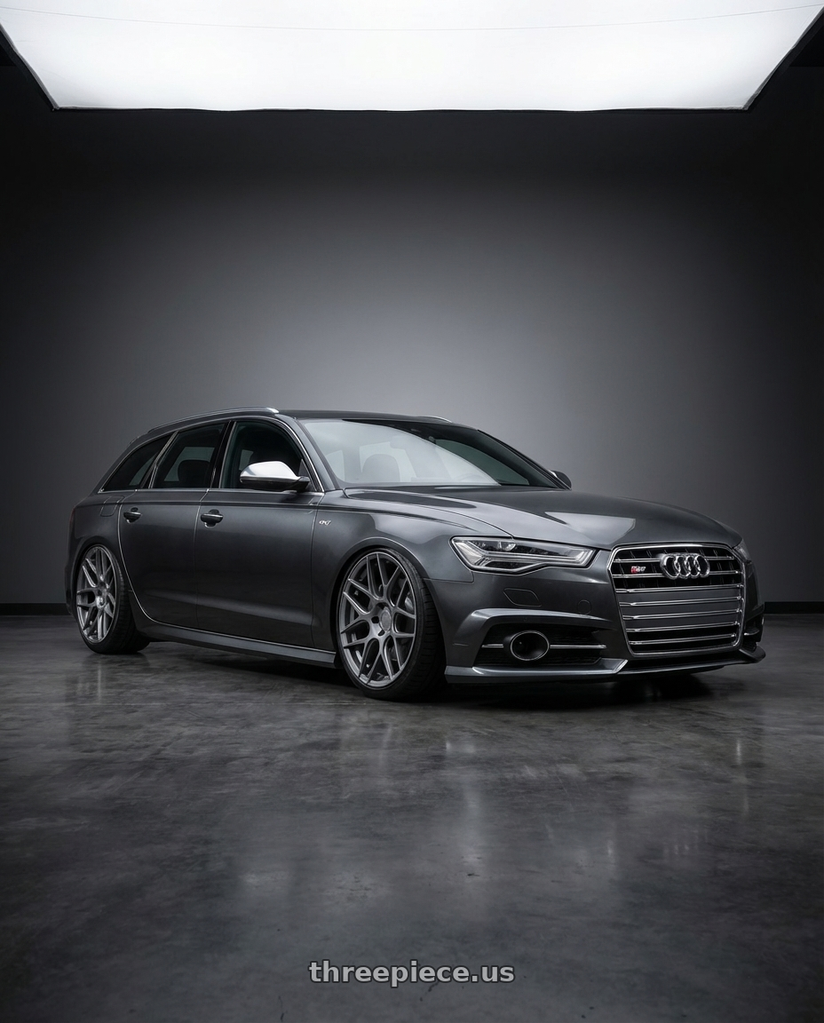 2016 Audi S6 C7 with Aodhan AFF2 5x112 20x10.5+35 Matte Gray wheels