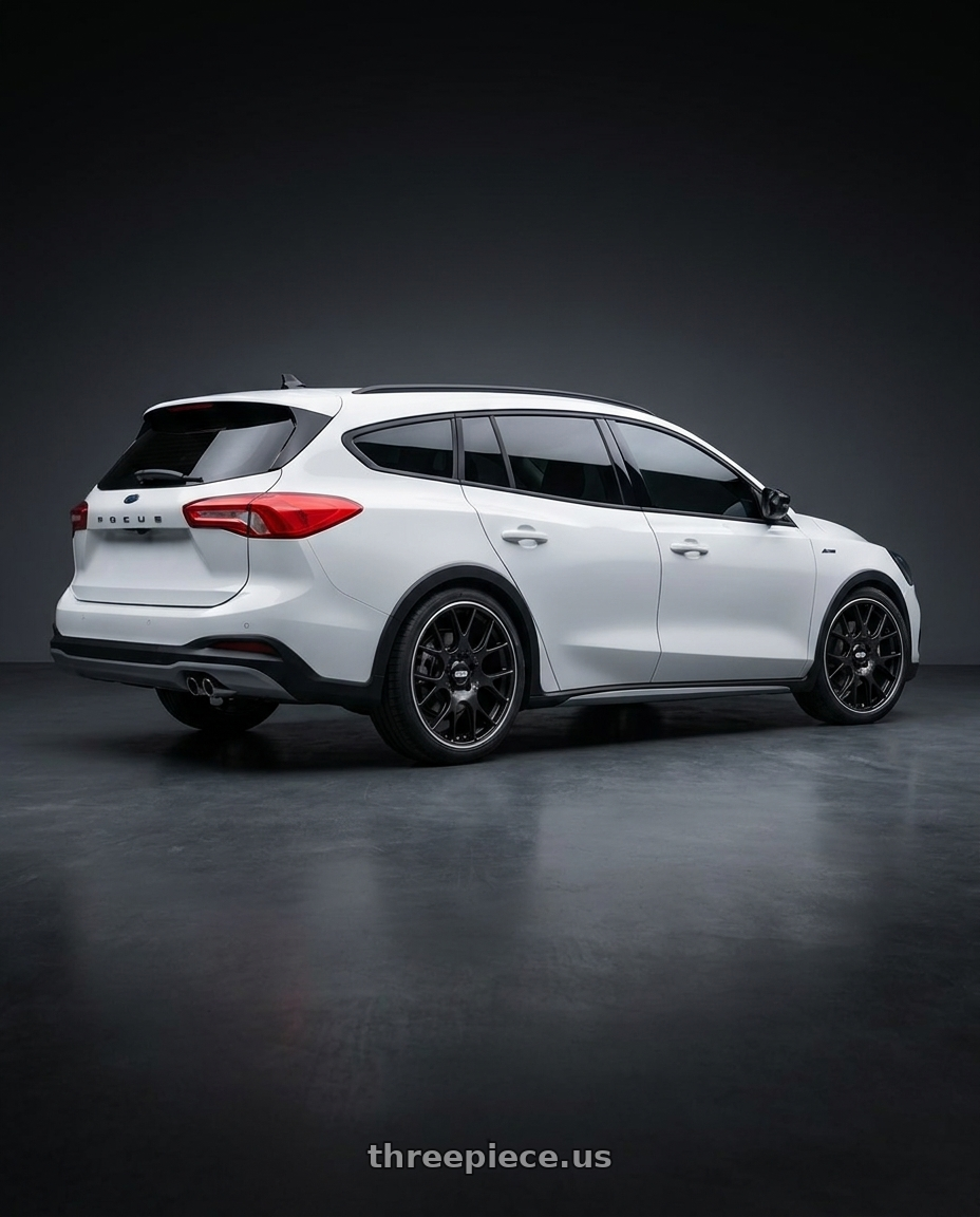 2024 focus active wagon 白色 with BBS CH-R Center Lock 20x9 +51 Satin Black Polished Rim Protector wheels rear three quarter view square tires