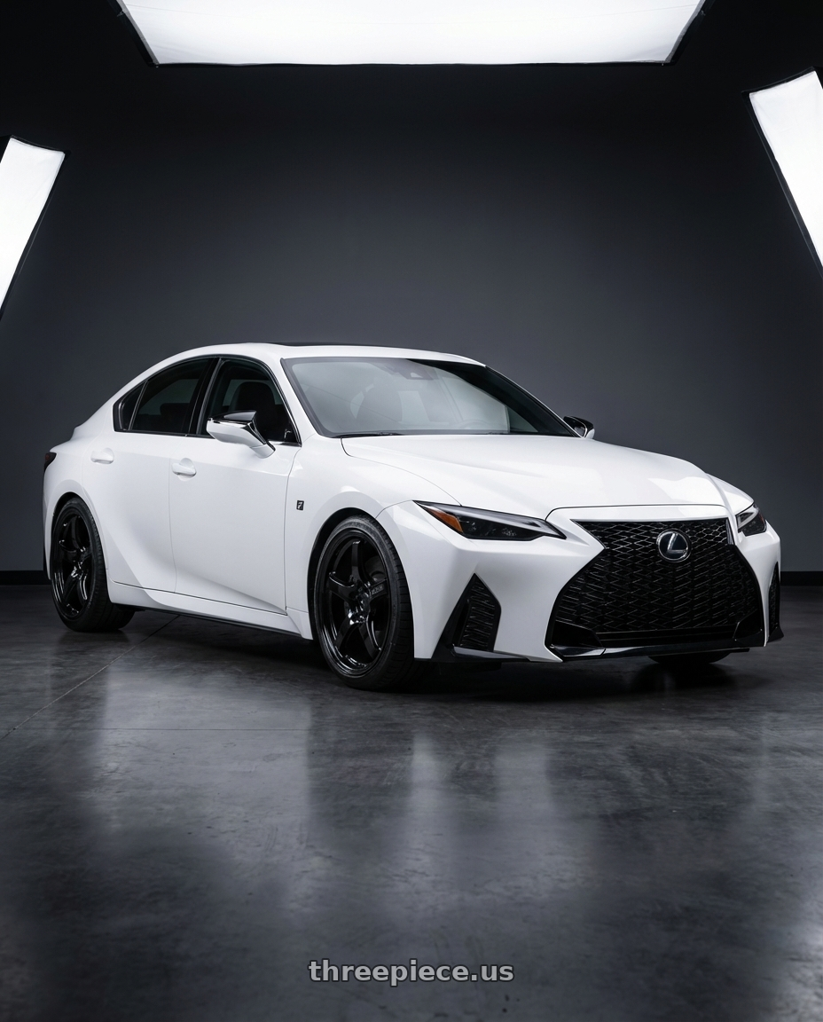 2018 Lexus IS 350 F Sport with Gram Lights 57CR 5x114.3 19x9.5+35 Glossy Black wheels