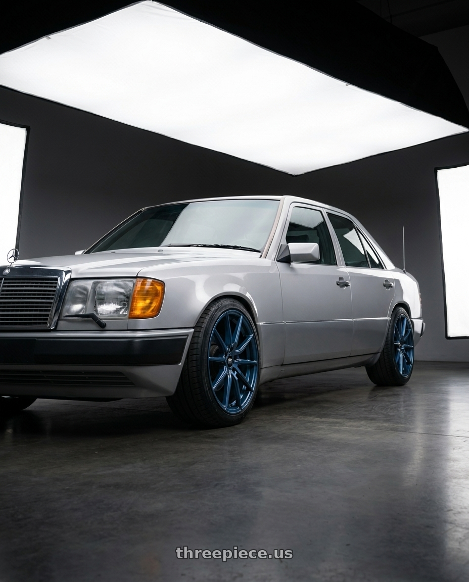 1994 W124 E220 with MST Wheels DELTA 5X112 18X8.5 +43 Cerulean Blue Pearl wheels