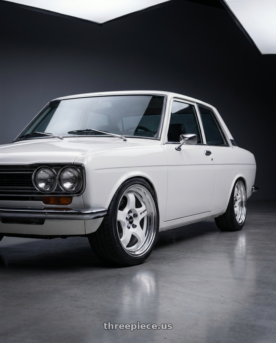 1973 datsun 510 with Work Meister S1 2P 4x114.3 15x7+22 O Disk Black wheels