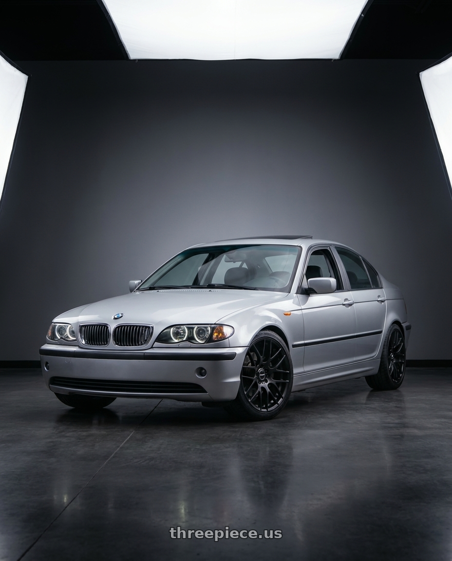 2004 bmw 325i with Avant Garde Wheels M359 5X120 18x8.5 +15 Matte Black wheels