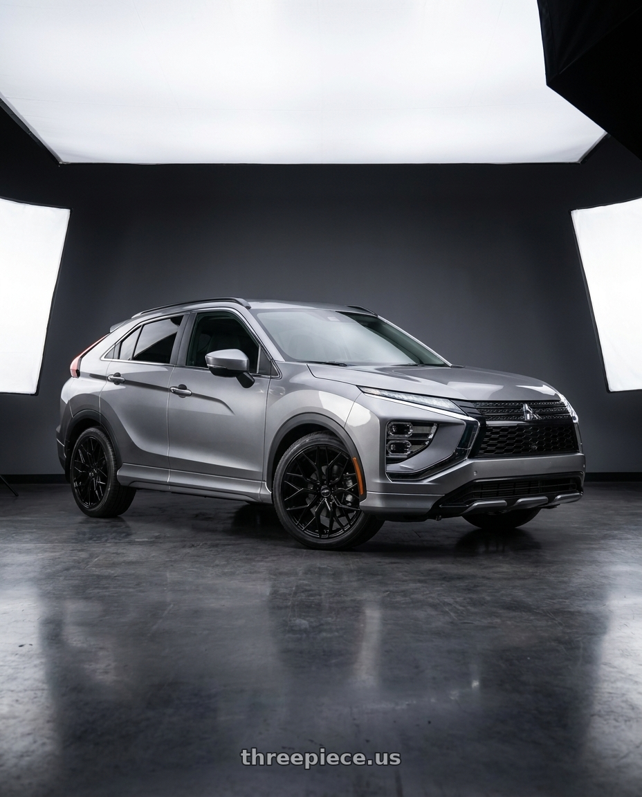 2022 Mitsubishi Eclipse cross with F1R FS3 5x114 18x8.5 +38 Gloss Black wheels