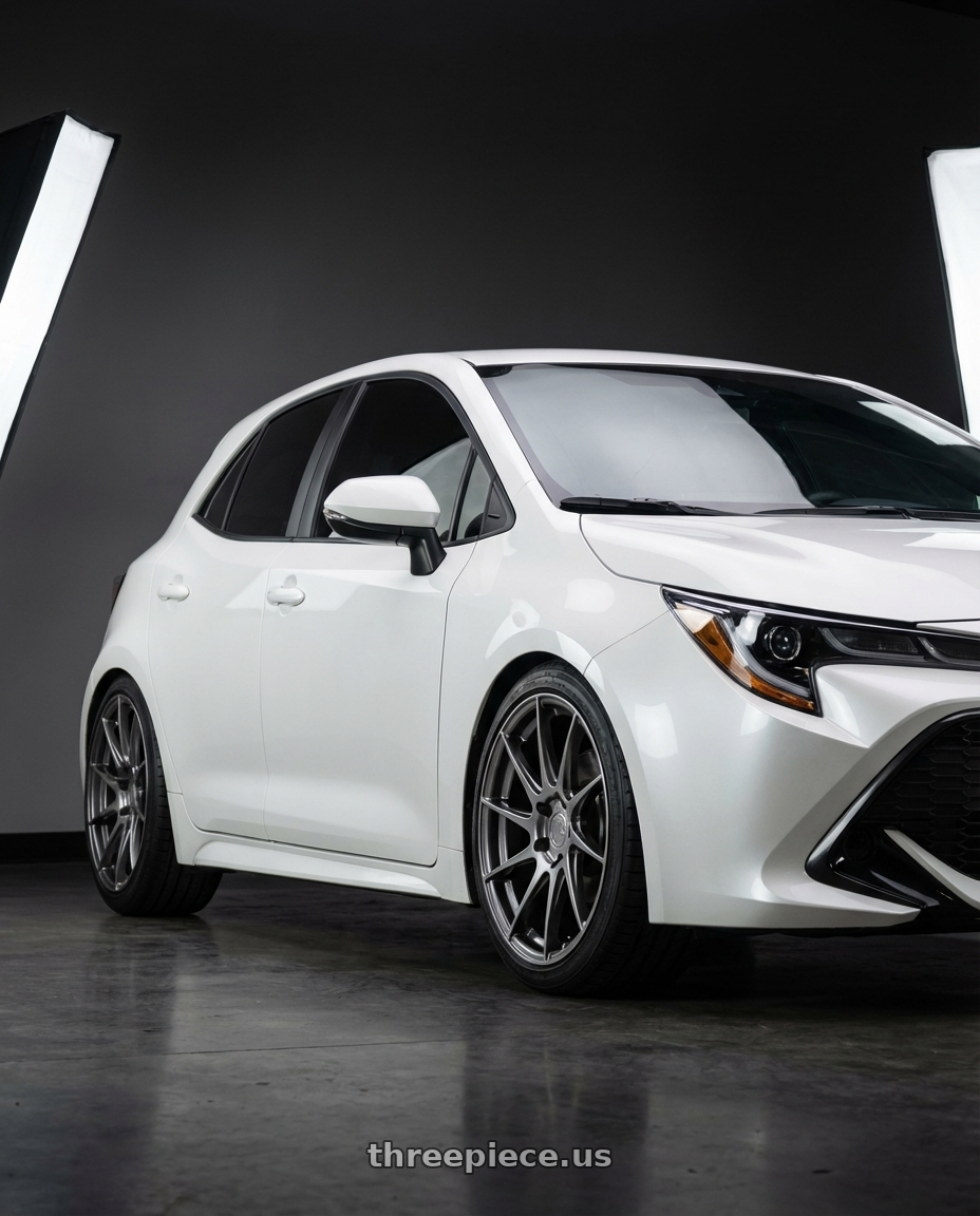 2023 Toyota Corolla Hatchback with Aodhan AH09 5x114.3 18x8.5 +35 Hyper Black wheels