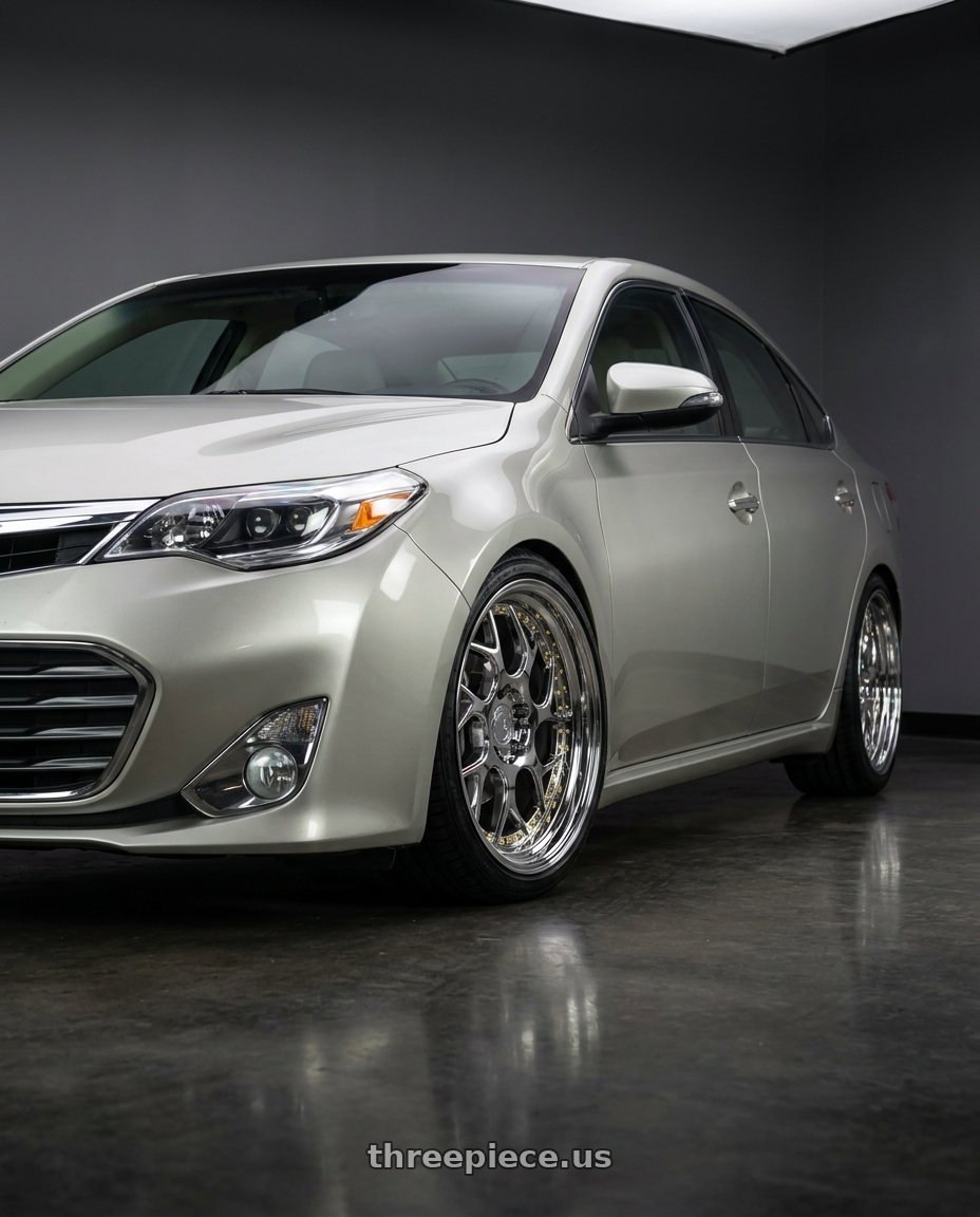2013 toyota avalon with Aodhan DS01 5x114.3 18x8.5+35 Vacuum Chrome W/ Gold Rivets wheels