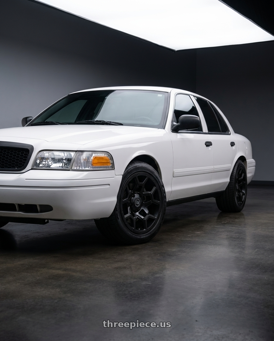 2007 Ford Crown Victoria Police with Black Rhino OVERLAND 5X114.3 17X8 +35 MATTE BLACK wheels