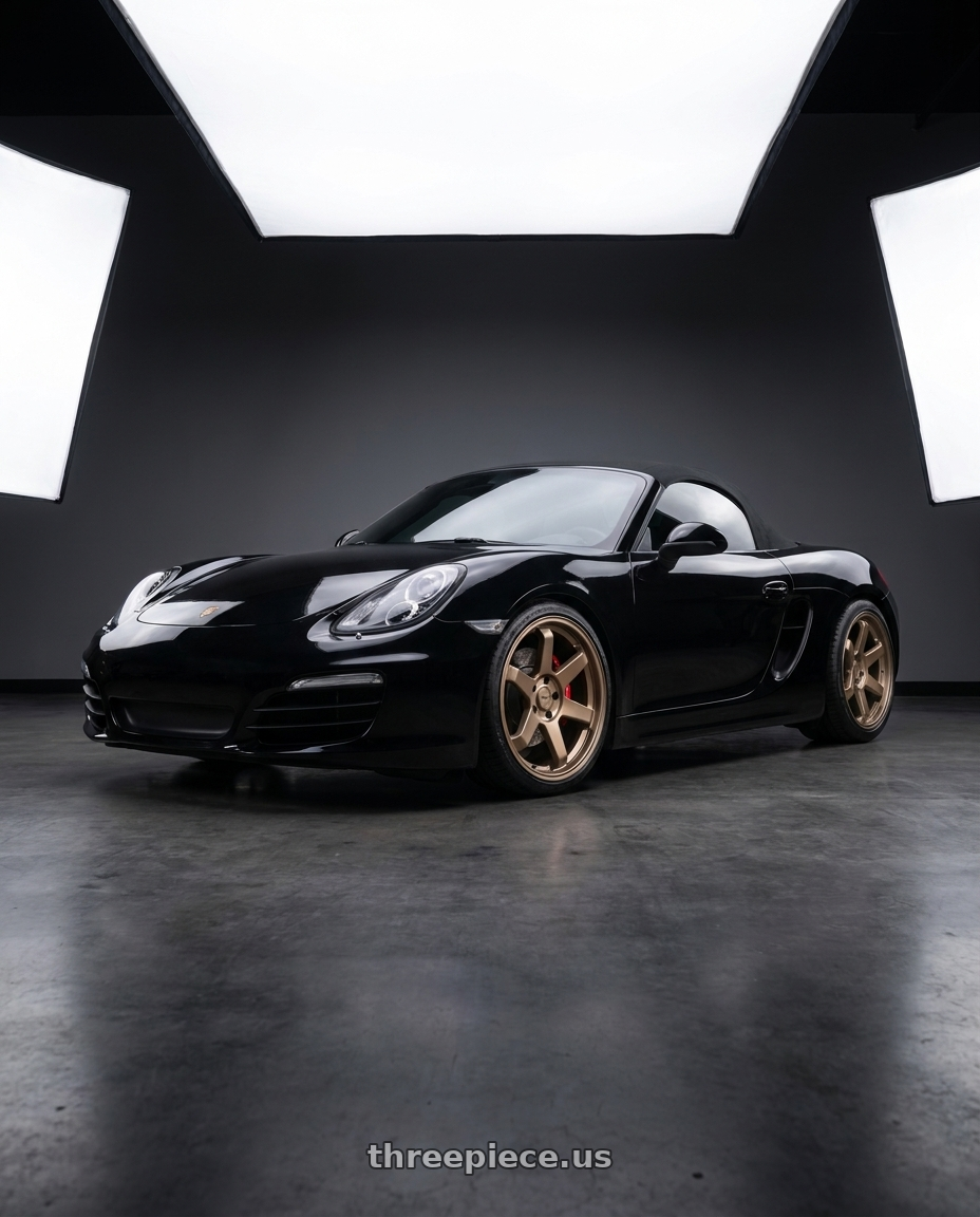 2016 Porsche boxster with F1R F106 5x114.3 17x8 +35 Matte Bronze wheels