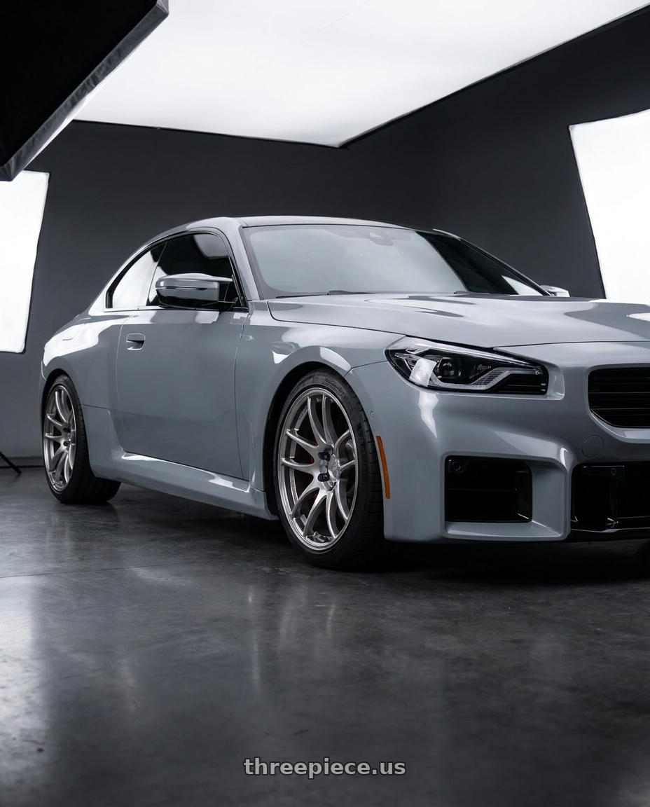 2025 BMW M2 with Work Emotion Cr Kiwami 5x112 19x9.5 +15 Gt Silver wheels