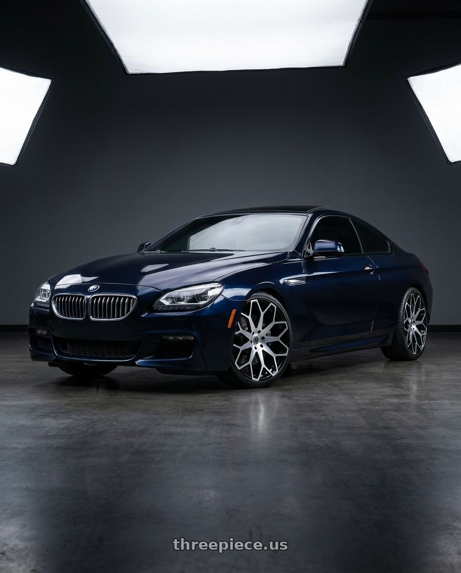 2014 bmw f13 640i coupe m sport with BORGHINI 28 6X135 26x10 +25 BLACK MACHINED wheels