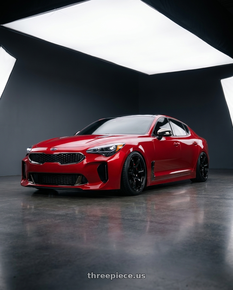 2022 Kia Stinger GT with Advan RGII 5x114.3 19x10+35 Gloss Black wheels