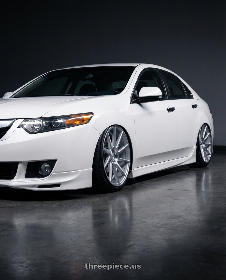 2013 Acura TSX with Niche 1PC M112 SURGE 5X114.3 19X8.5 +35 GLOSS SILVER MACHINED wheels