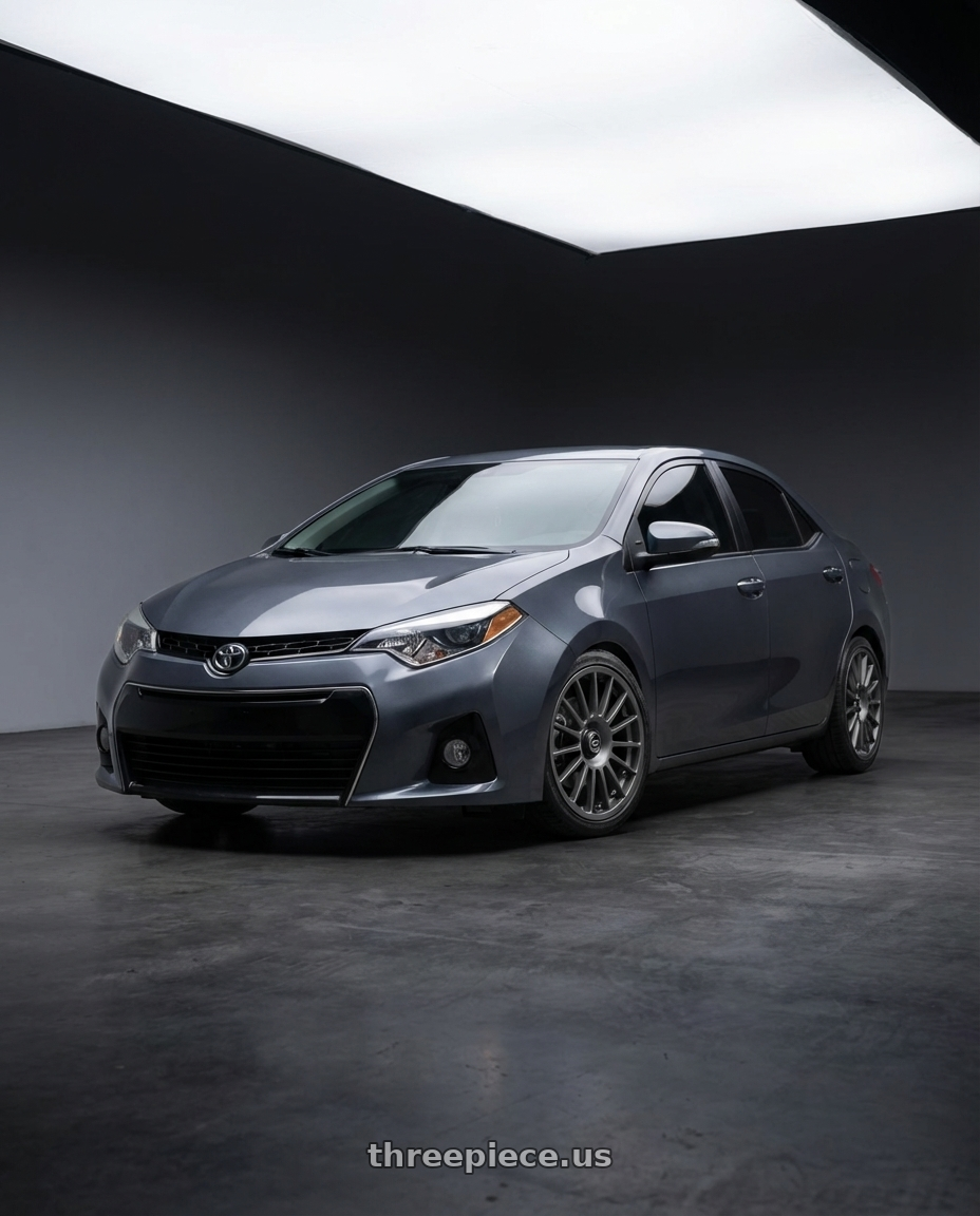 2016 Toyota Corolla S with fifteen52 PODIUM 5x112 / 5x120 18x8.5 +35 FROSTED GRAPHITE (SATIN GREY) wheels