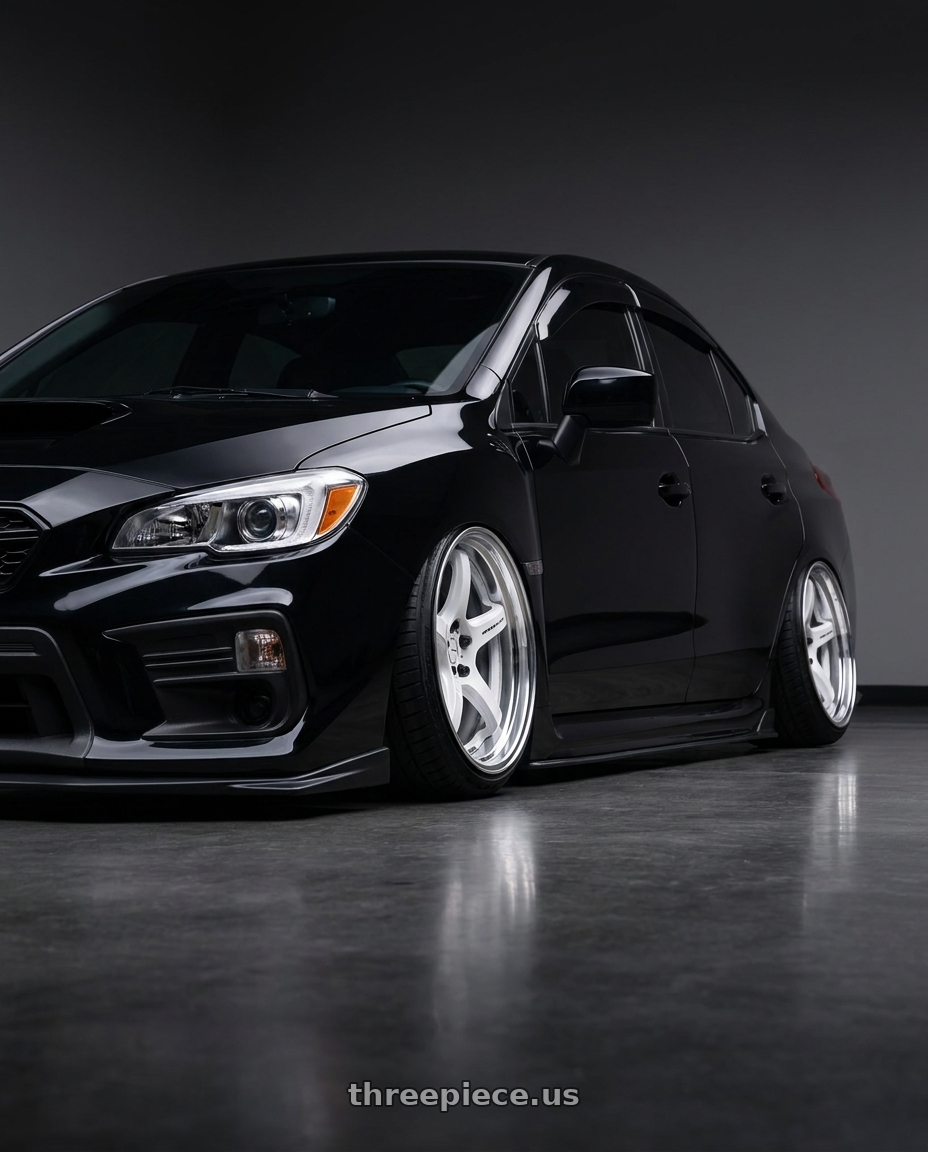 2018 Subaru wrx black with Work T5R 2P 5x114.3 18x10.0 +0 WHITE wheels