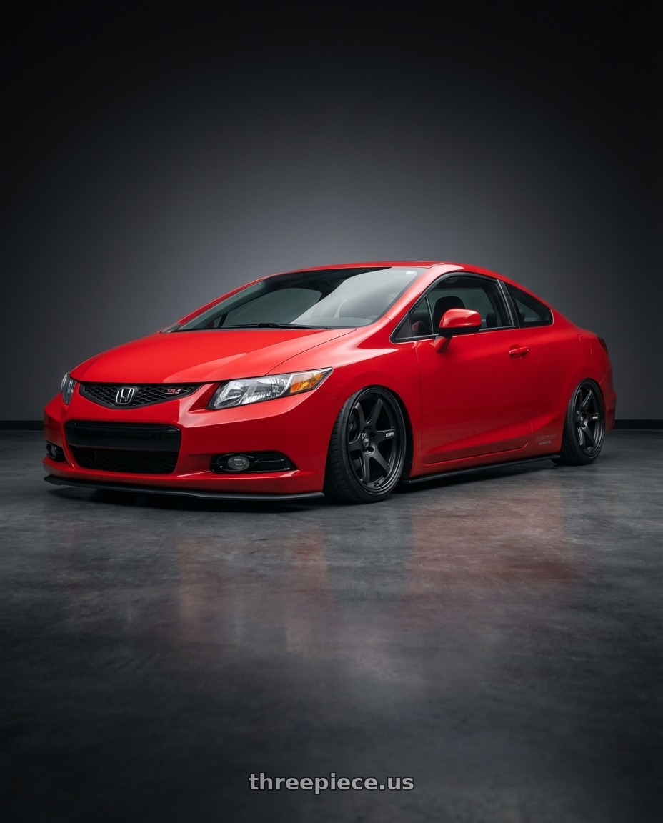 2011 Honda Civic Si with ESR Wheels APEX SERIES AP6 5x114.3 18x9.5 +22 Matte Black wheels