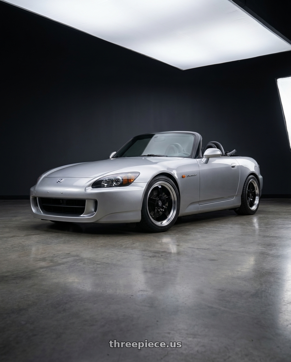 2009 Honda S2000 with Forgestar D5 Drag 5x114.3 17x5 -21 Gloss Black Machined wheels