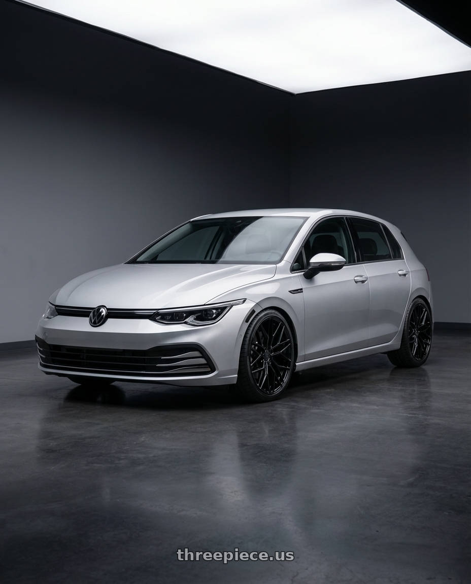 2024 Volkswagen Golf R MK8 with Avant Garde Wheels M520R 5X112 19x9.5 +40 Gloss Black wheels