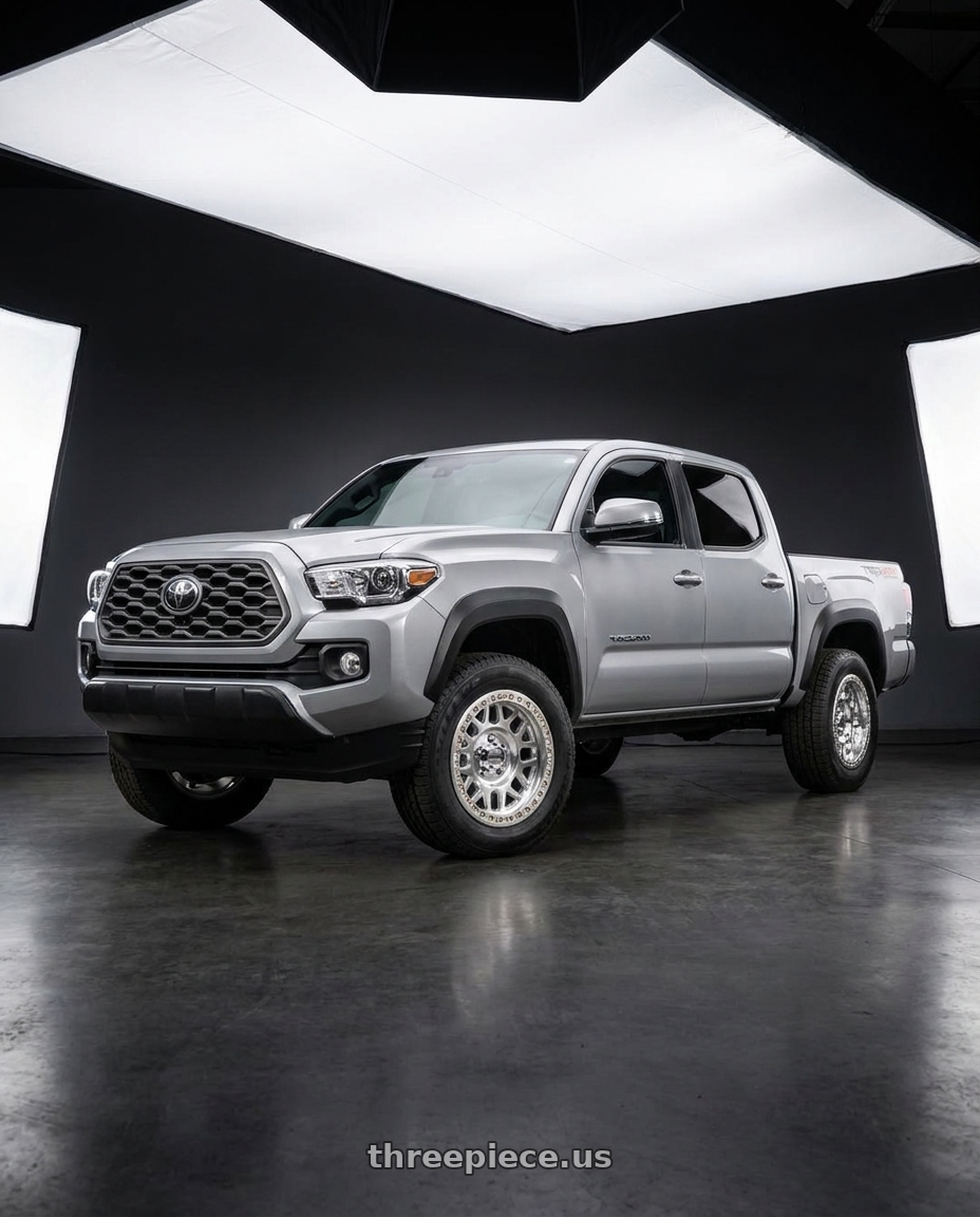 2021 Toyota Tacoma TRD Sport with KMC KM234 GRENADE DESERT BEADLOCK 6X139.7 17X8.5 +0 MACHINED wheels