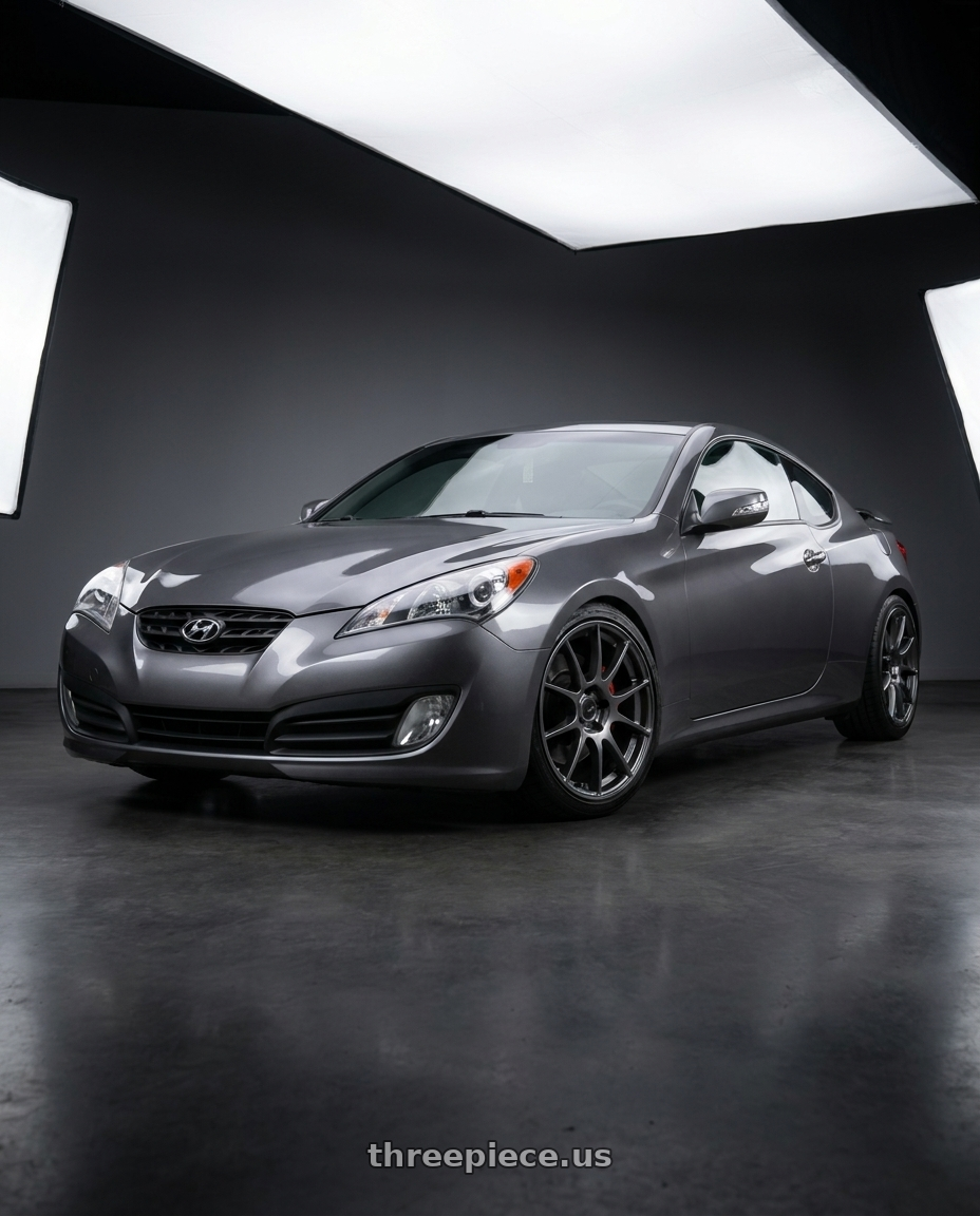 2014 Hyundai Genesis Coupe with Ssr Gtv04 5x114.3 19×8.5x8.5+38  METALLIC GRAY wheels