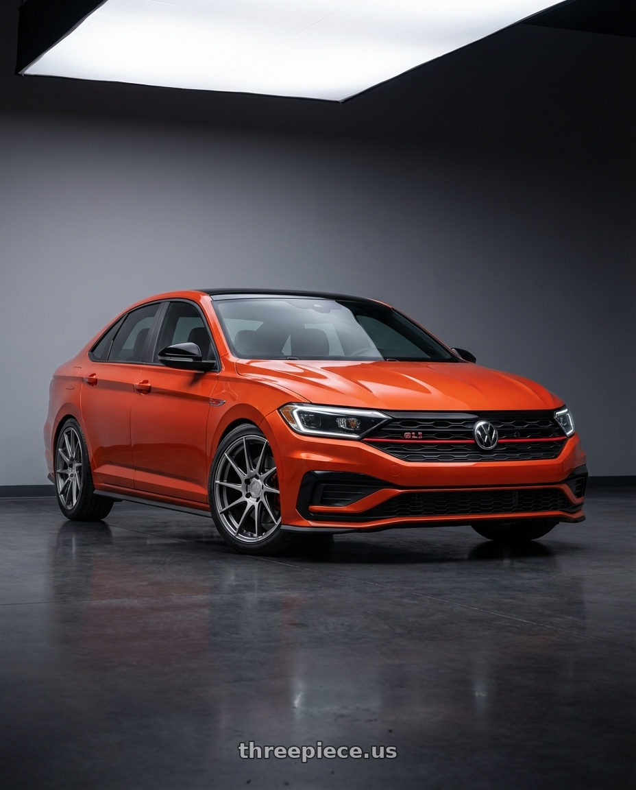 2023 Volkswagen Jetta GLI MK7 with Aodhan AH09 5x112 18x8.5 +35 Hyper Black wheels