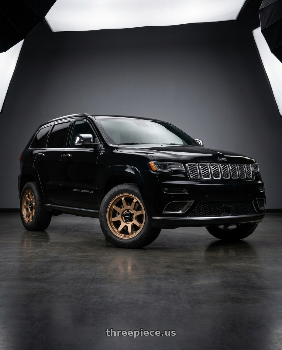 2021 Jeep Grand Cherokee Overland with Vision Off-Road 351 Flow 5x127 17x8+30 Bronze wheels