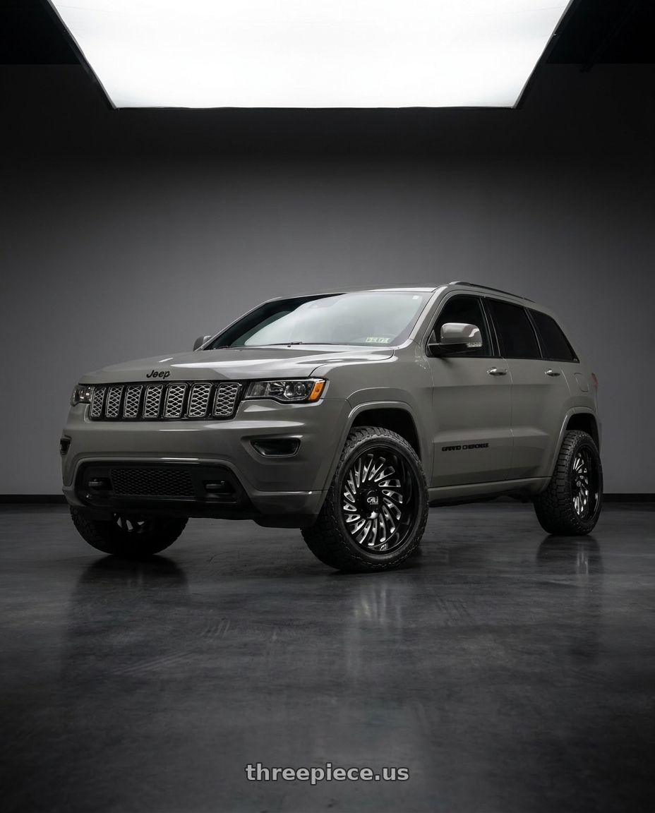 2021 Jeep Grand Cherokee Overland with Cali Off-Road Switchback 9108 5x127 20x12-51 Gloss Black/Milled wheels