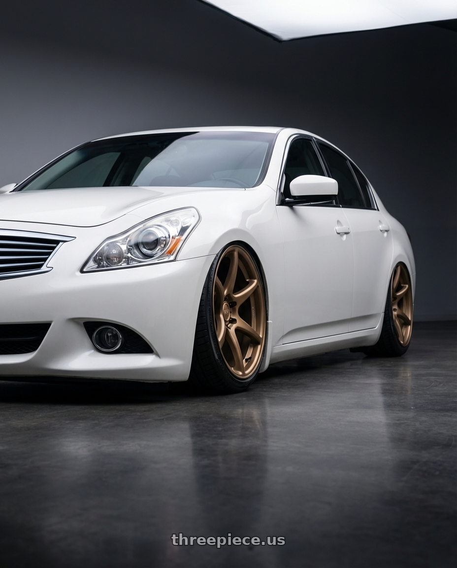 2012 Infiniti G37 with Kansei K11B Tandem 5x114.3 19x9.5 12 Bronze wheels