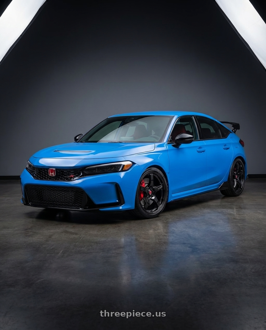2020 Honda Civic Type R with Gram Lights 57CR 5x120 19x10.5+35 Glossy Black wheels