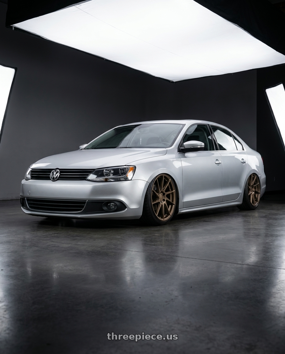 2016 Volkswagen Jetta GLI MK6 with Aodhan AH09 5x112 18x8.5 +35 Matte Bronze wheels