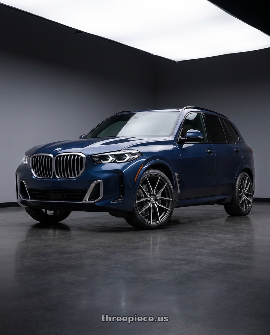 2025 BMW X5 with TOUREN TR94 3294 5x112 20x9 +35 GLOSS GRAPHITE BRUSHED WITH DARK wheels