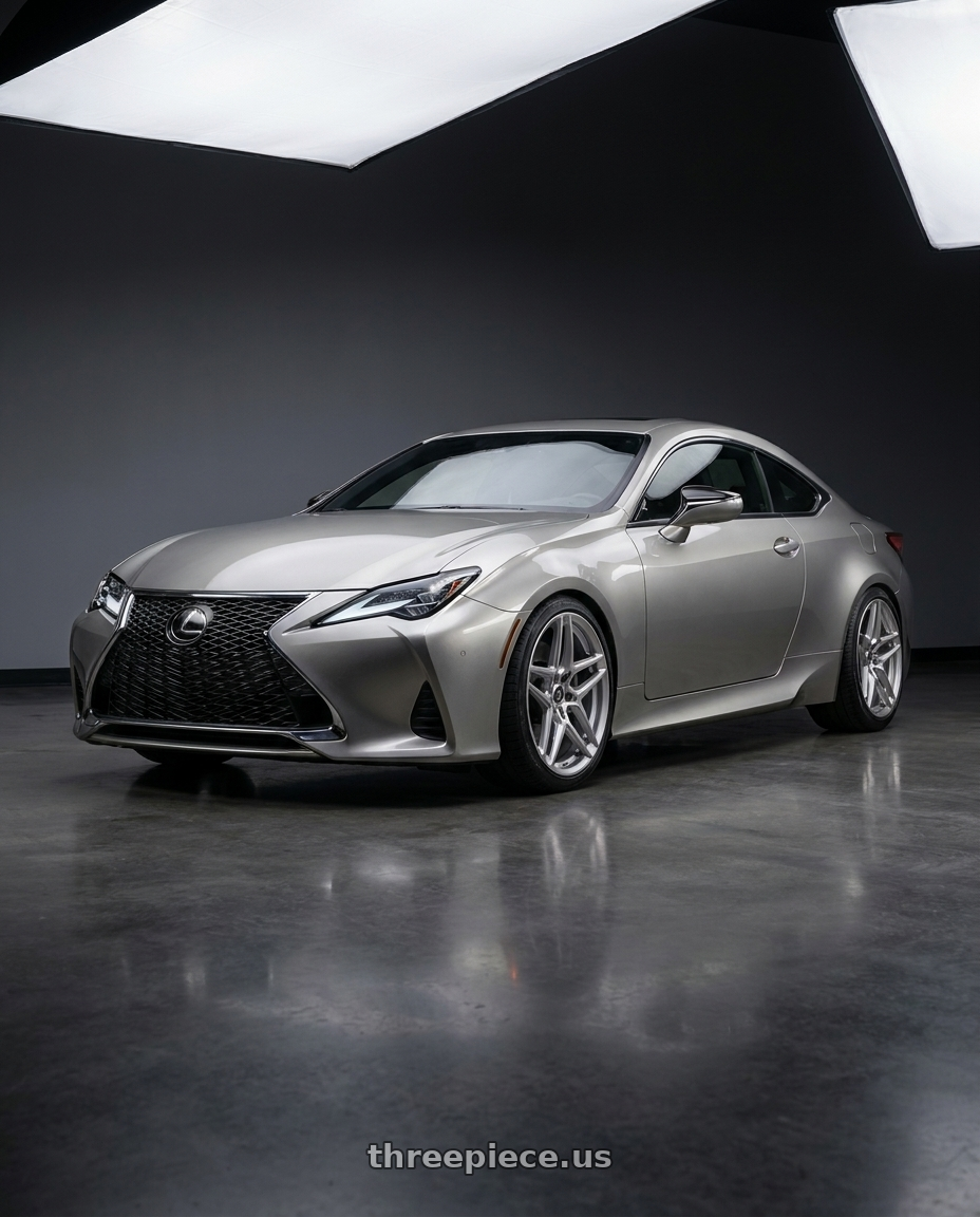 2020 Lexus RC300 Base AWD fitted with HERITAGE WHEEL EBISU MONOC 5x114.3 19x8.5 +35 SILVER $329 wheels