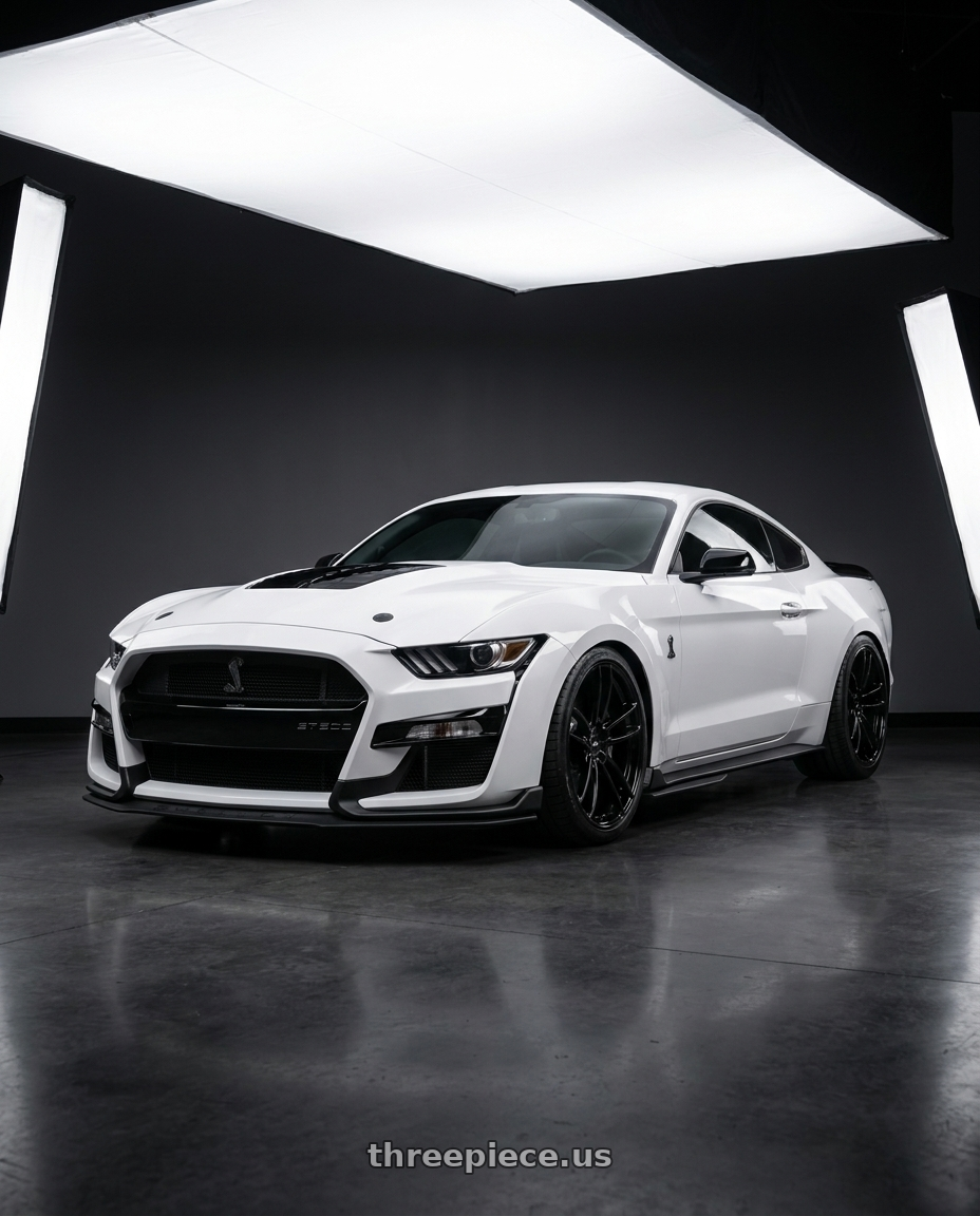 2020 Ford Mustang Shelby GT500 with American Racing AR941 MACH FIVE 5X114.3 20X11 +25 GLOSS BLACK wheels