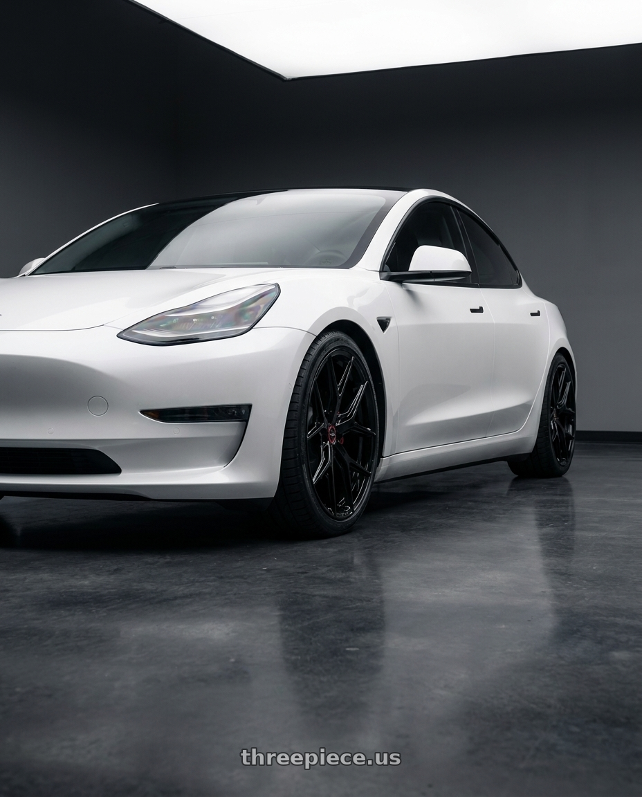 2023 Tesla Model 3 with Vossen HF-5 19x9.5 / 5x114.3 / ET40 / Deep Face / 73.1 - Gloss Black Wheel - HF5-9N63 wheels