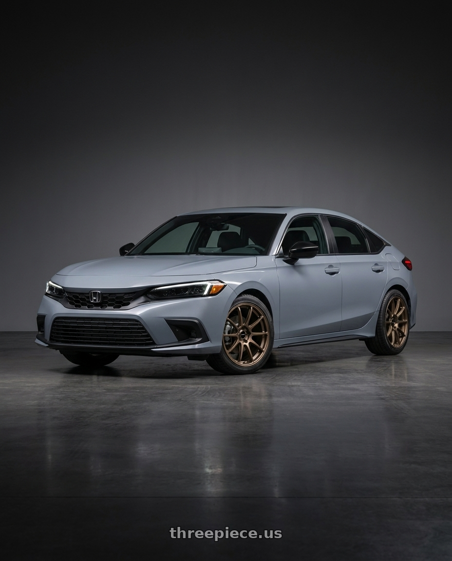 2025 honda civic with Enkei Triumph 5x100 18x8.5+45 Matte Bronze wheels