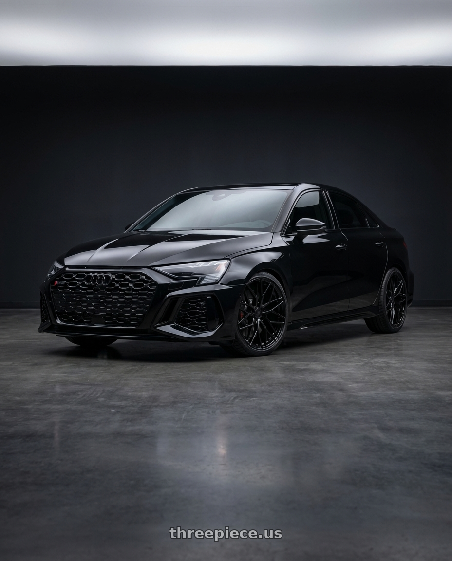 2022 Audi RS3 8Y with Avant Garde Wheels M520R 5X112 19x9.5 +40 Gloss Black wheels