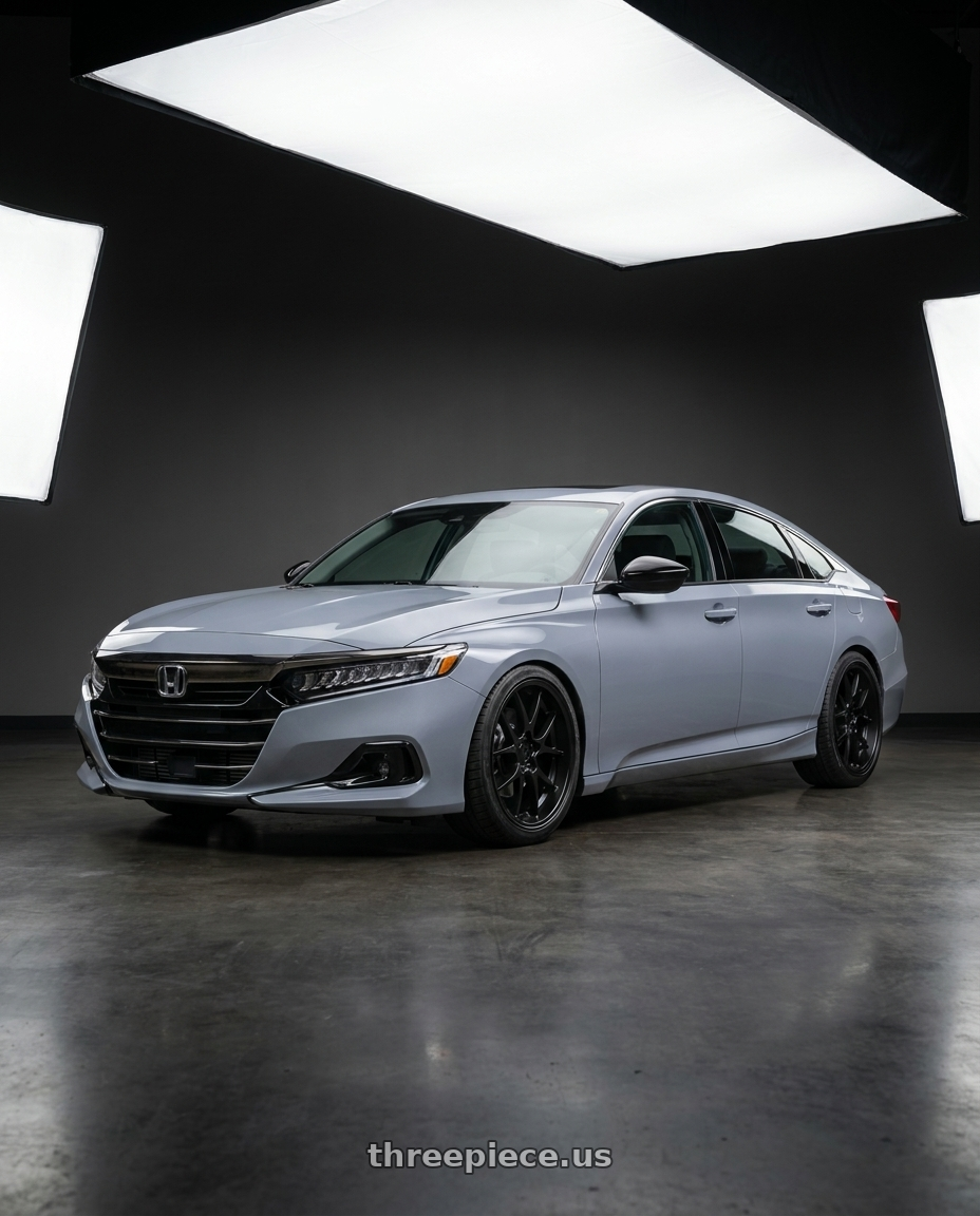 2021 Honda Accord EX-L with Rotiform 207 5x114.3 19x8.5 +35 MATTE BLACK wheels