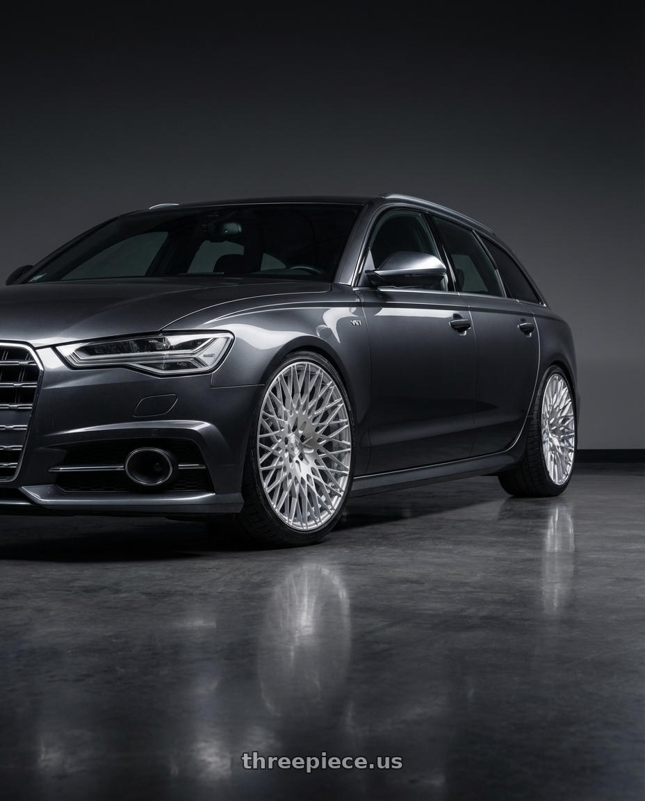 2016 Audi S6 C7 with Avant Garde Wheels M540 5X112 20x10 +25 Silver Machined wheels