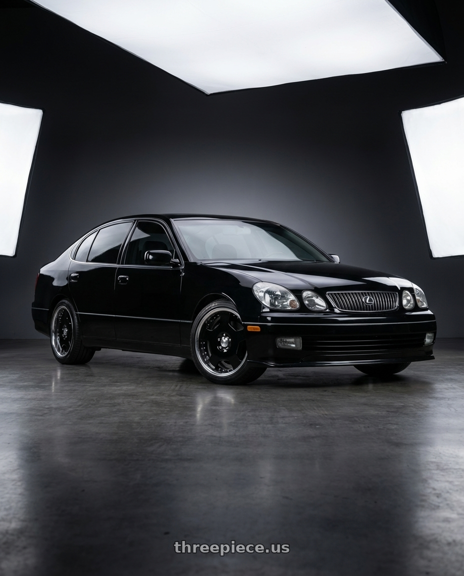 2003 lexus gs300 sport design with Work Lanvec Ld1 5x114.3 18x7+22 A Disk Black wheels