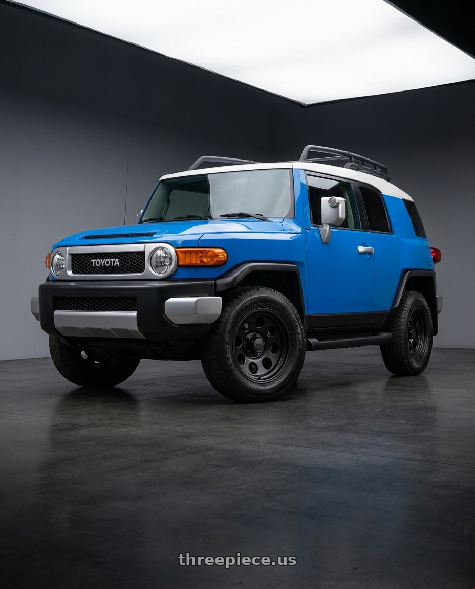 2007 Toyota FJ Cruiser with Black Rock 997B Soft 8 5x127 17x8 00 Matte Black wheels