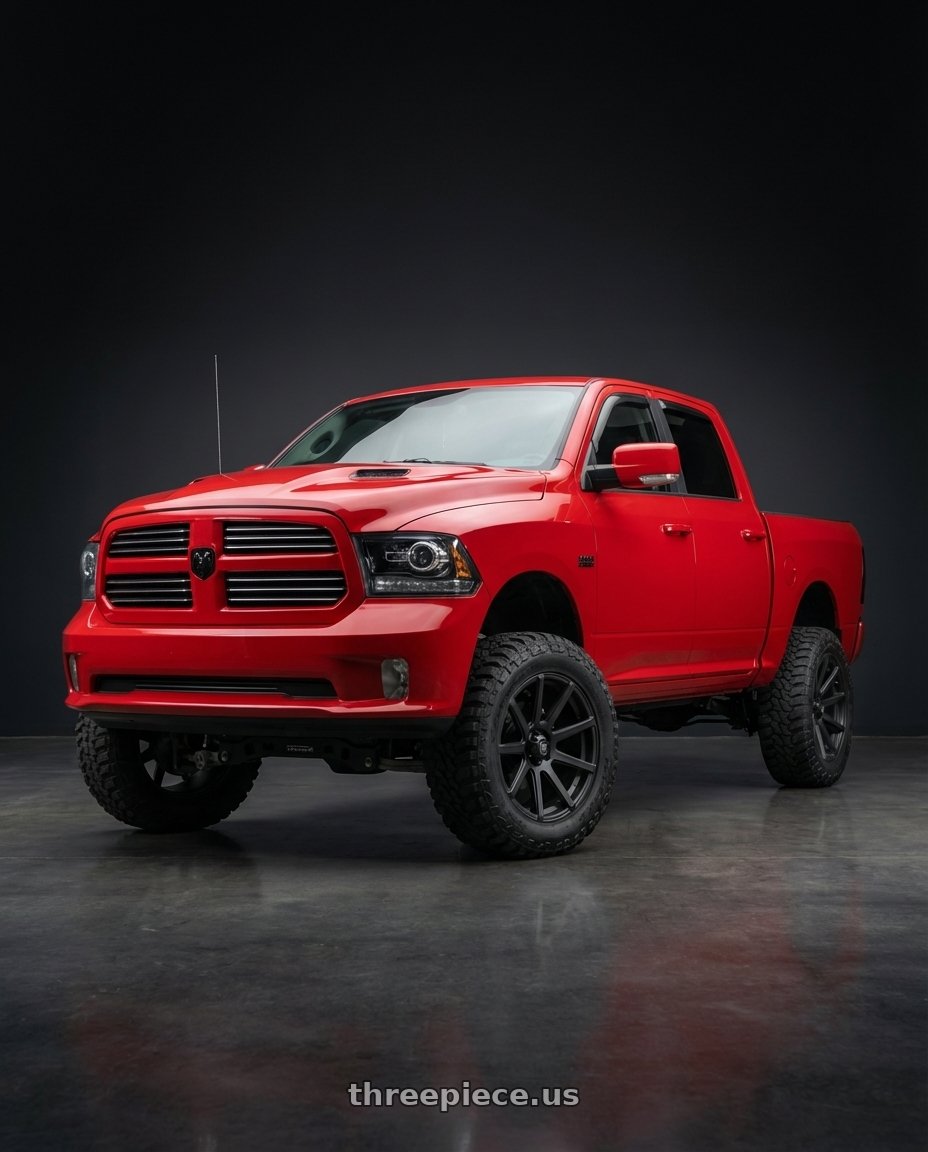 2016 Dodge Ram 1500 with G - LINE ALLOYS G0036 6x139.7 22x9.5+20 BLACK  - MATTE BLACK wheels