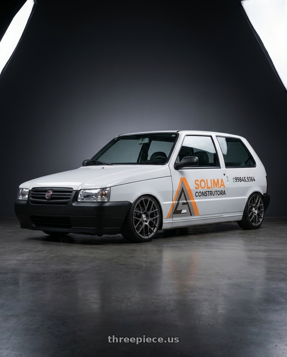 2011 fiat uno branco adesivado with TSW NURBURGRING 5X114.3 17X7.5 +45 MATTE GUNMETAL wheels