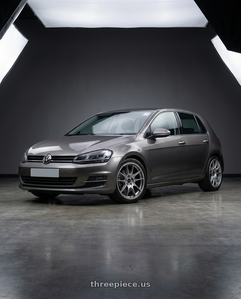 2015 VW Golf gt 1 with Enkei GTC02 5x112 19x8.5+45 Hyper Silver wheels
