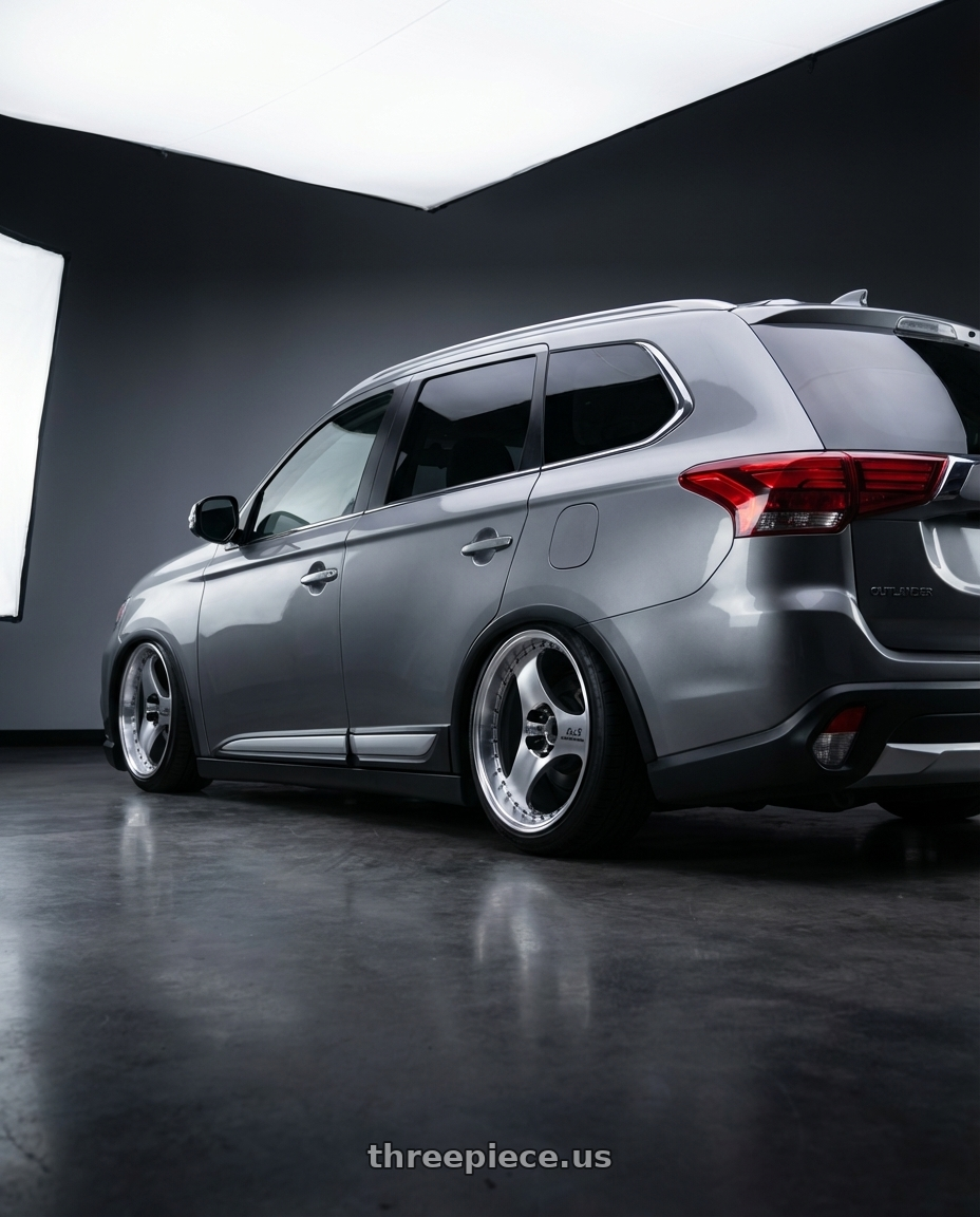 2017 Mitsubishi outlander  with Advan Racing ONI2 PROGRESSIVE 5x114.3 20x9.0 +39 MACHINING & DIAMOND CUT wheels rear three quarter view slight stretch tires