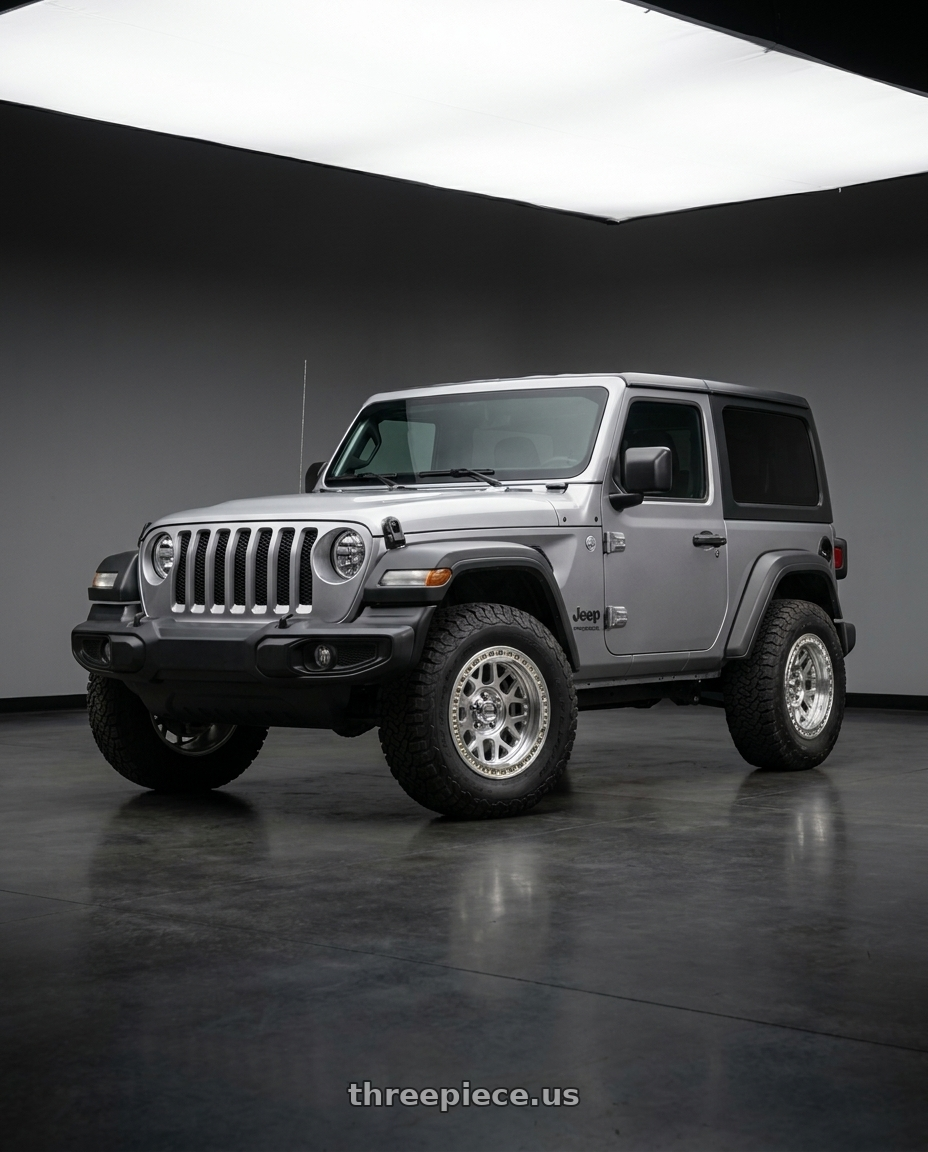 2021 Jeep Wrangler Sport with KMC KM235 GRENADE CRAWL BEADLOCK 5X127 18X9 +10 MACHINED wheels